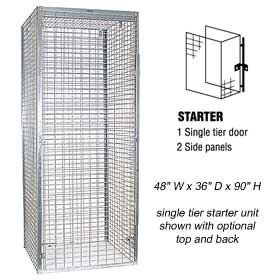 Wire Mesh Storage Lockers - Wide/1 Tier